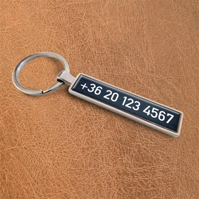 Autós kulcstartó - Fekete telefonszám