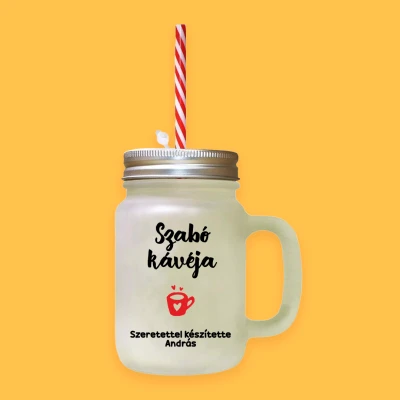 Személyre szabott pohár szívószállal - Család