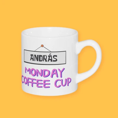 Személyre szabott kávés pohár - Monday monster