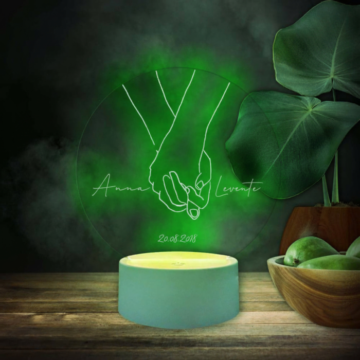 Személyre szabott LED lámpa szerelmeseknek