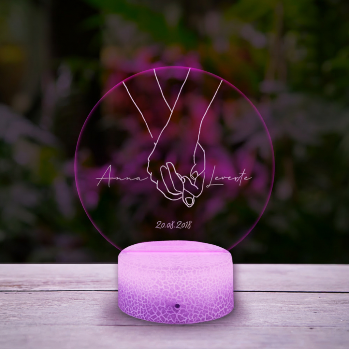 Személyre szabott LED lámpa szerelmeseknek