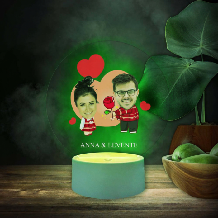 Személyre szabott 3D LED lámpa vicces mintával