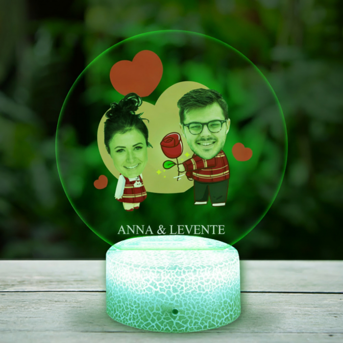 Személyre szabott 3D LED lámpa vicces mintával