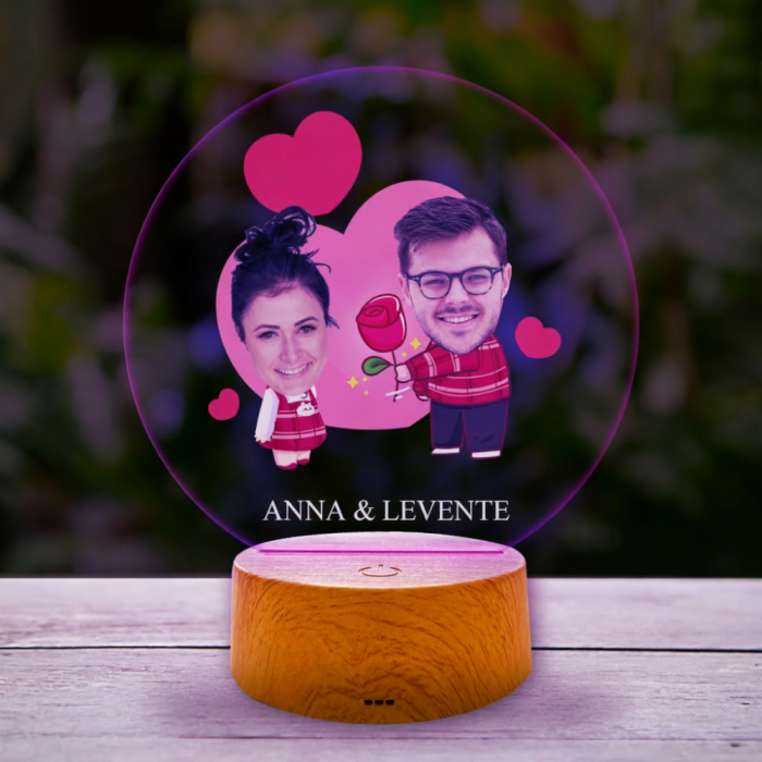 Személyre szabott 3D LED lámpa vicces mintával