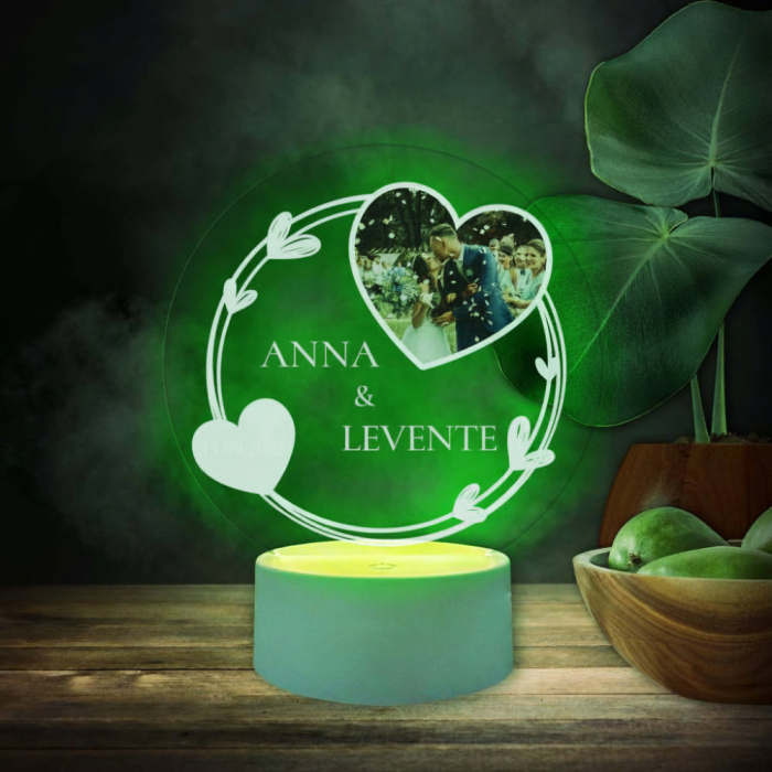 Személyre szabott 3D LED lámpa egy pár számára