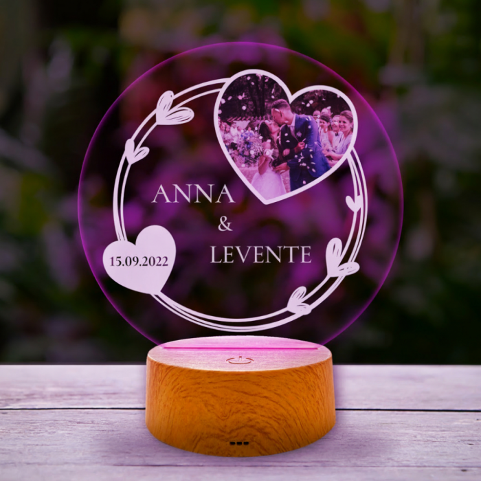 Személyre szabott 3D LED lámpa egy pár számára