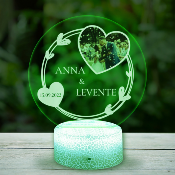 Személyre szabott 3D LED lámpa egy pár számára