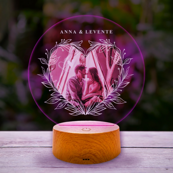 Személyre szabott 3D LED lámpa Neki és Neki