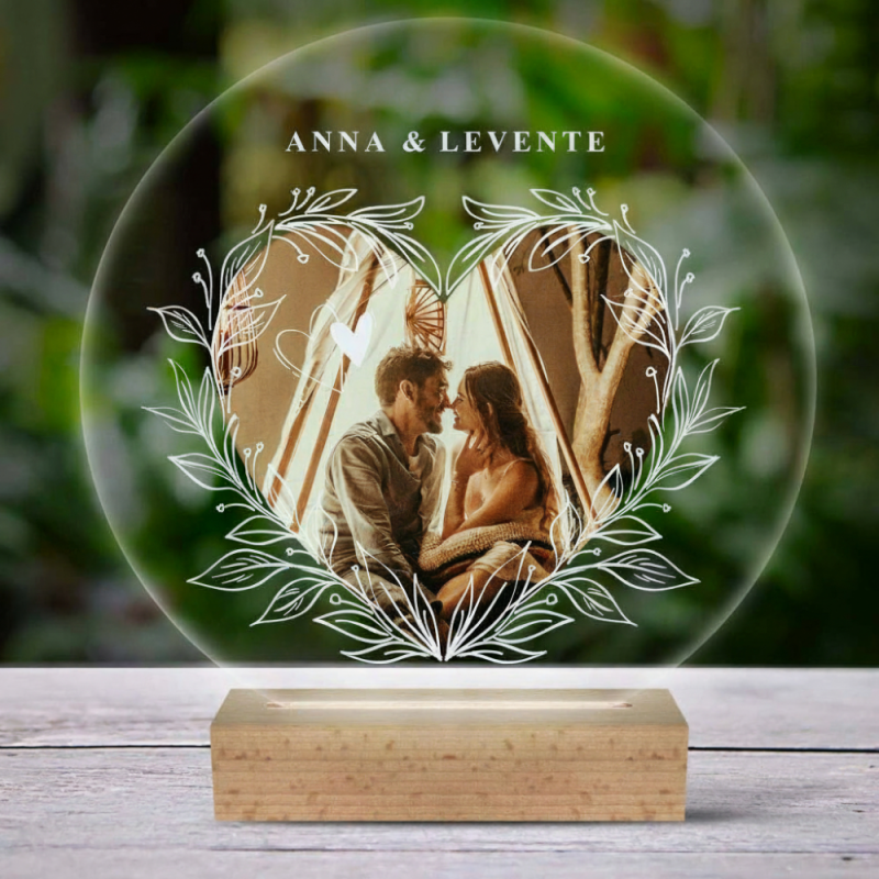 Személyre szabott 3D LED lámpa Neki és Neki