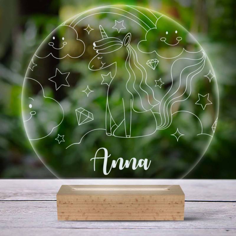 Személyre szabott 3D LED lámpa – Egyszarvú