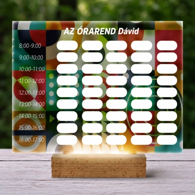 Személyre szabott 3D LED lámpa órarenddel