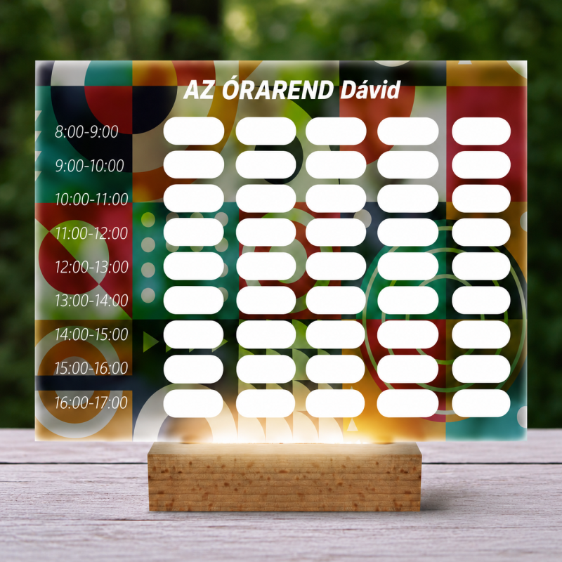 Személyre szabott 3D LED lámpa órarenddel