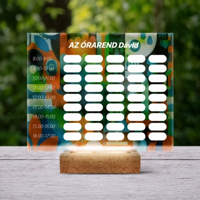 Személyre szabható 3D LED lámpa – modern dizájnú órarend