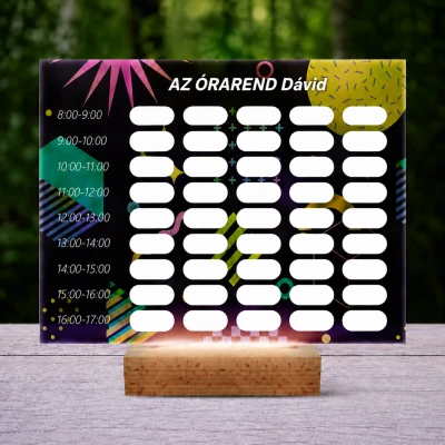 Személyre szabható 3D LED lámpa – absztrakt dizájnú órarend