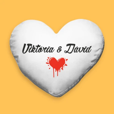 Személyre szabott szív alakú párna - Graffiti szív