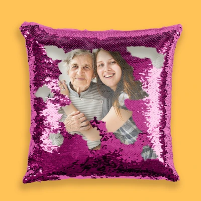 Személyre szabott flitteres párna - Színes