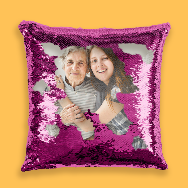 Személyre szabott flitteres párna - Színes