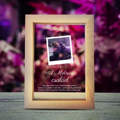 Világító fényképkeret – Család