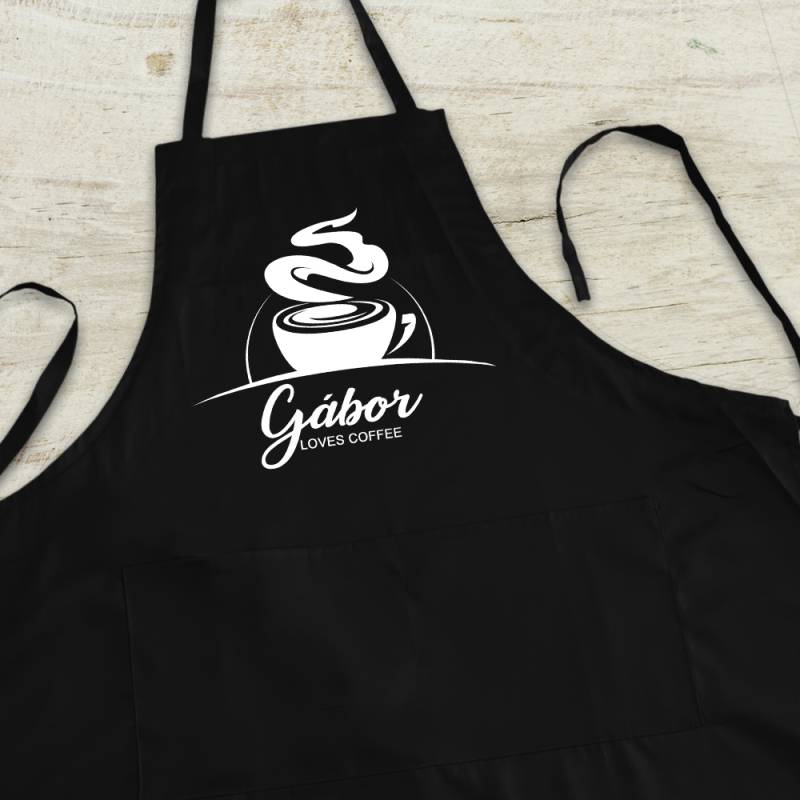 Személyre szabott konyhai kötény - Coffe