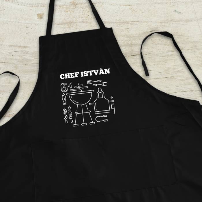 Személyre szabott konyhai kötény - BBQ
