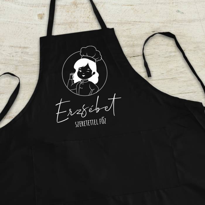 Személyre szabott konyhai kötény - női szakács