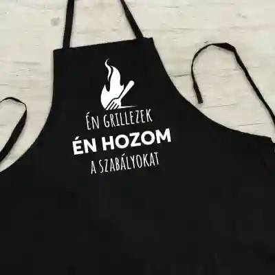 Személyre szabott konyhai kötény - Én csinálom a grillezést, én alkotom a szabályokat