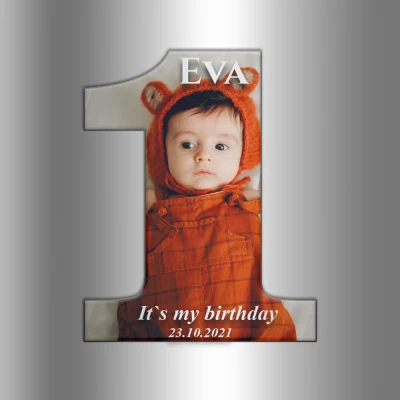 Személyre szabott hűtőmágnes egy éves évfordulóra