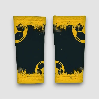 Személyre szabott futballkarvédők sárga árnyalatokban