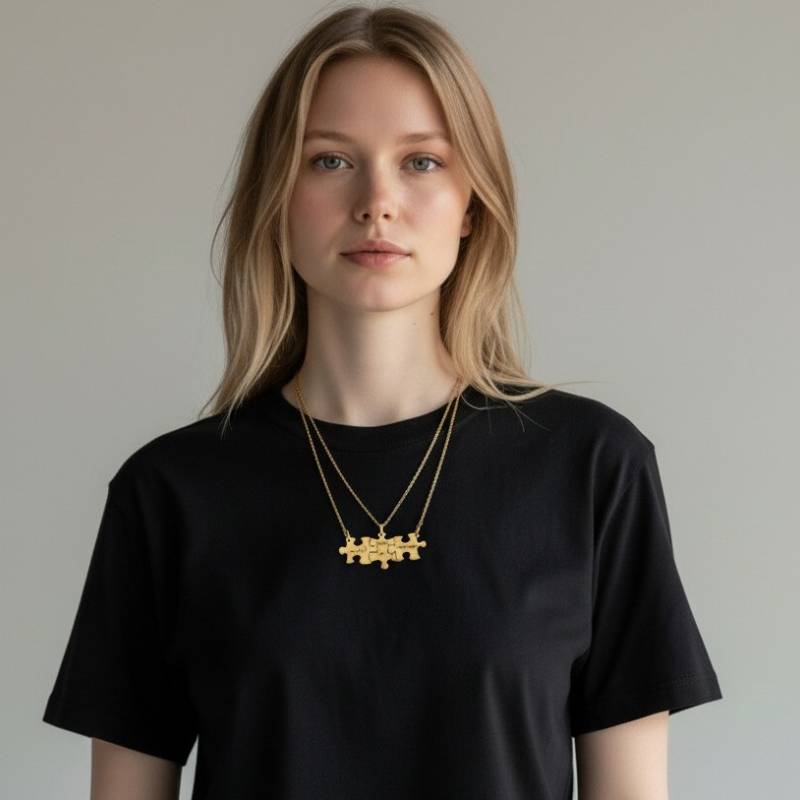 Személyre szabott puzzle nyaklánc