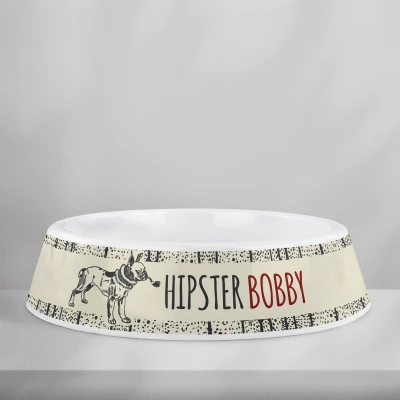 Személyre szabott műanyag kutyatál - Hipster