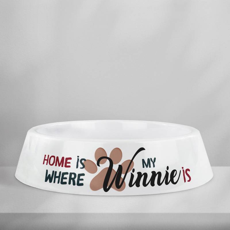 Személyre szabott műanyag kutyatál - Ott van az otthonom, ahol a kutyám