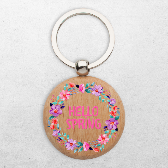 Személyre szabott fa kulcstartó - Szép tavasz