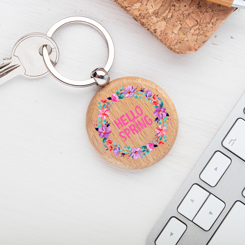 Személyre szabott fa kulcstartó - Szép tavasz