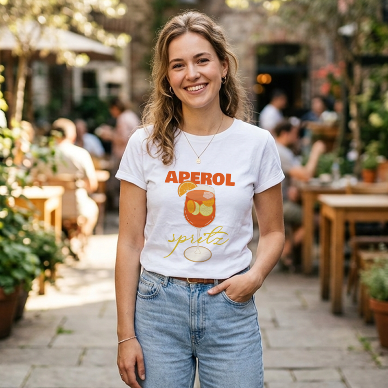 Egyedi női póló – Aperol Spritz