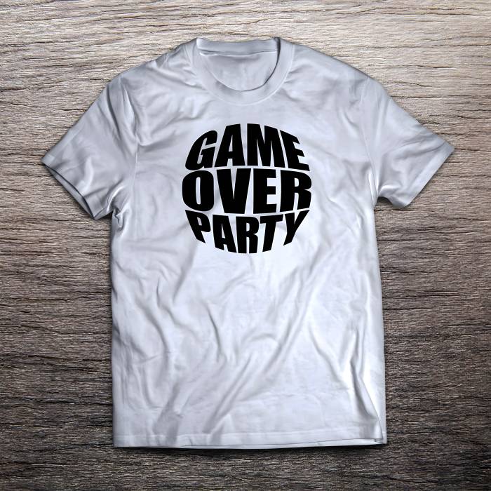 Személyre szabott póló legénybúcsúra – Game Over Party