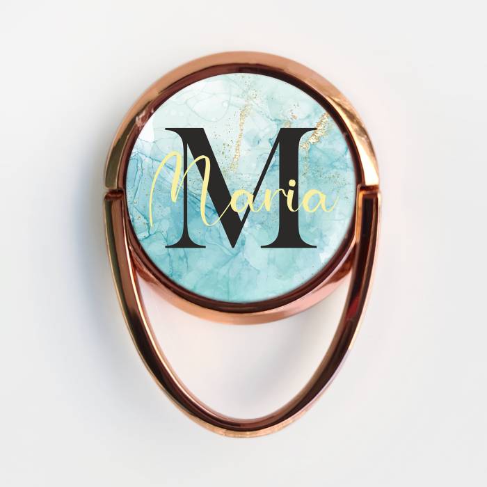 Személyre szabott gyűrűs telefontartó - Monogrammal és névvel