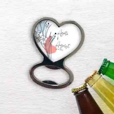 Szív alakú üvegnyitó - Save the date
