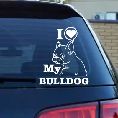 Autós matricák Bulldog Love