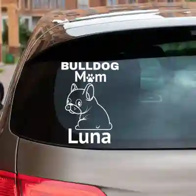 Autós matricák Bulldog Mom