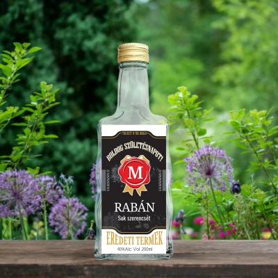 Személyre szabott üveg - Whisky fekete boldog születésnapot!