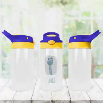 Szigetelt vizes palack gyerekeknek - Kék zsiráf