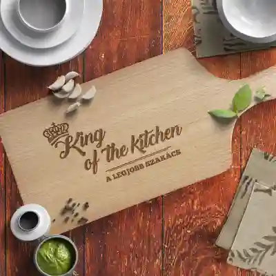 Személyre szabott vágódeszka - King of the Kitchen